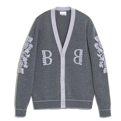 China Anti-wrinkle knit jacquard cardigan sweaters v-neck mens fashion knitted sweater cardigan men for sale