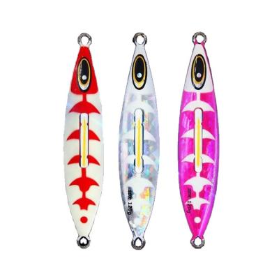 China High Quality Antimony Alloy Deep Sea Lead Fishing Lures Metal Jig With Glow Stick for sale