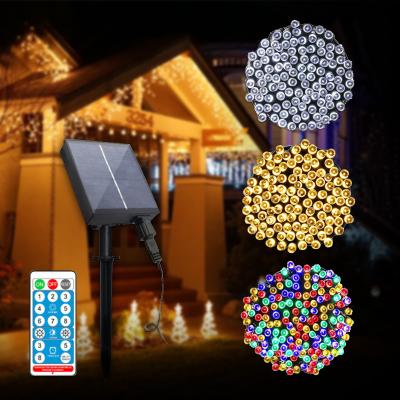 China LANDSCAPE Extended 500LED 8 Modes Solar Christmas Lights With Remote Control String Lights Christmas Light IP67 Waterproof for sale