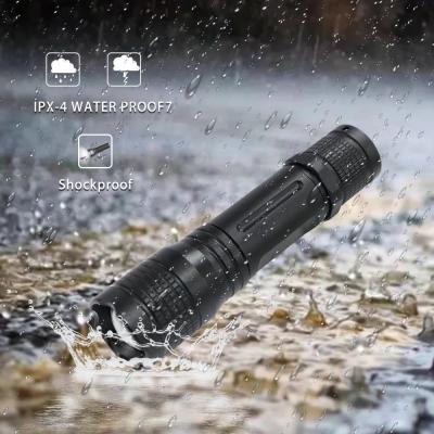 China Zoomable Led Light Replaceable Battery 2000LM High Lumens Torch Zoomable LED Tactical Anti-drop Shockproof Flashlight for sale