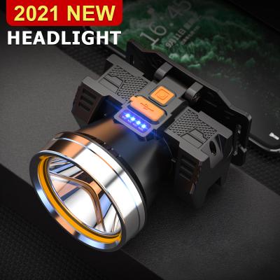 China Convenient 3 Modes Trumpet Headlamp Highlight Aluminum Alloy USB Charging Headlamp For Cycling Camping Rise for sale