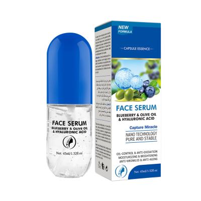 China Skin Revitalizer 45ml Capsule Face Serum Amazon Private Label Blueberry Facial Serum Whitening Factory Wholesale Hyaluronic Acid Serum for sale