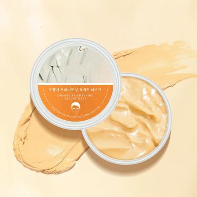 China Whitening Orange Brightening Yogurt Mask 80g Fruit Odor Mud Mask Fresh Cream Chamomilla Recutita Brighten Facial Mud Mask Private Label for sale