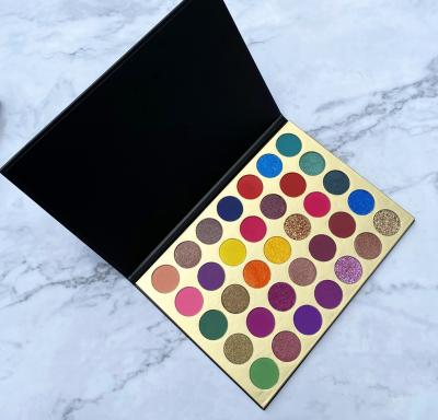 China 35 Colors Eyeshadow Palette Waterproof Matte Pearlescent Eye Shadow Easy To Color Without Powder Multi-colors Label Flying White Eyeshadow for sale