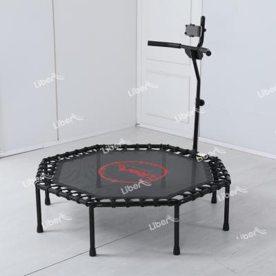 China With protective net hot selling fitness equipment trampoline with handle bar for sale