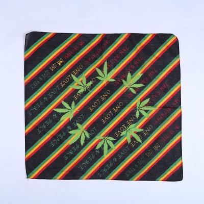 China Fashion Multifunctional Used Jamaica Maple Leaf Bandana Logo Sports Hair Bandana Scarf Custom Square Bandana for sale