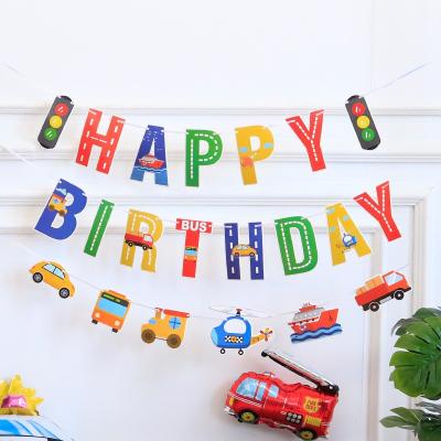 China Wholesale Custom Fire Cute Shape Signage Letters Kids Happy Birthday Party Decorations English Paper Banner for sale