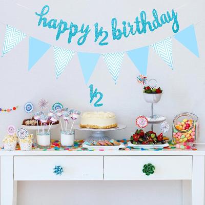 China Hot Sale Customized Multicolor Banner Party Decorations 2021 Birthday Party Decoration Happy Birthday Bunting Garland Paper Banner for sale