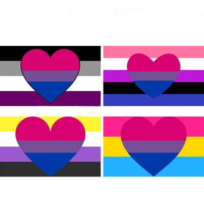 China Outdoor Use Cheap Custom Rainbow Flag Double Sided Asexual Lesbian Fellow Pride Flags Gay Flag for sale