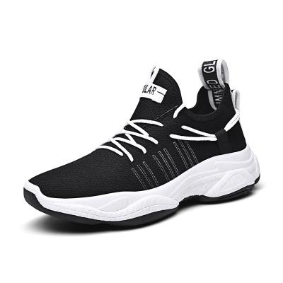 China Cushioning in 2022 high quality men's walking shoes lightweight and breathable black sports shoes for sale