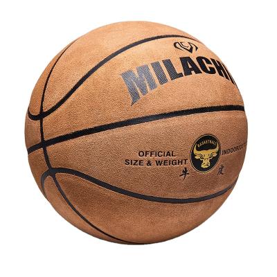 China Size 7 Outdoor Custom Cowhide Basketball Wear Resistant Adult Competition Shaping Men Soft Leather Basket Ball for sale