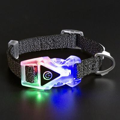 China Lights Wholesale Dog Collars Pet Products Led Lights Dogs Pet Collars Nylon Webbing Dog Collar for sale