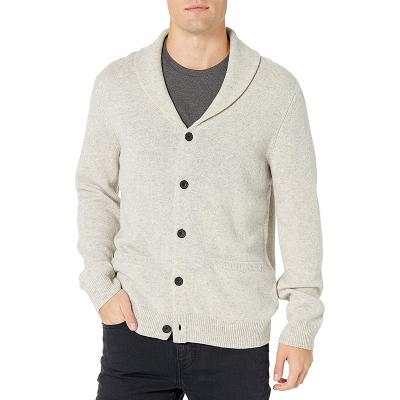 China High Quality Custom Knitted Anti-wrinkle Button Shawl Collar Cardigan Sweater With Pocket for sale