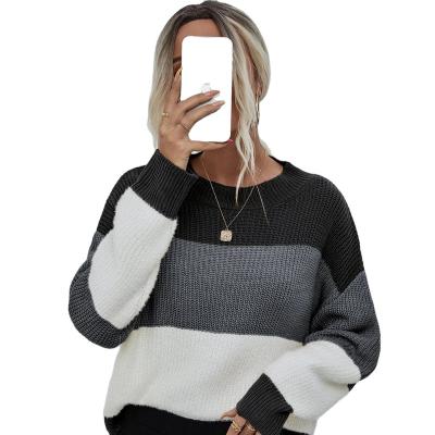 China Multicolor Anti-wrinkle Factory Woman Long Sleeve Knitted Winter Plus Size Women's Sweater for sale