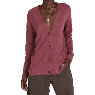 China OEM/ODM Anti-pilling Women's Red Winter Cardigan Coat Knitted Women Cardigan for sale