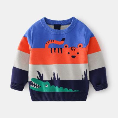 China 2022 New Fashion Boys Anti-Shrink Jacquard Thick O-Neck Cartoon Knitted Jumper Sweater Pullover Sweater Knitted Cardigan For Kids for sale