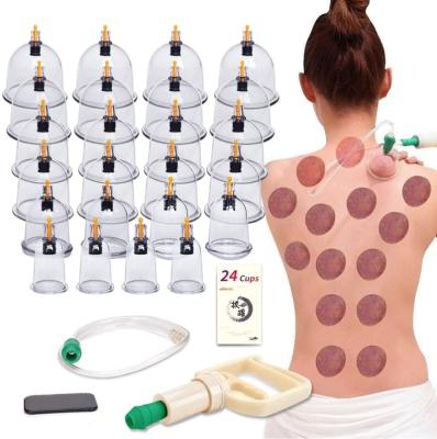 China New Traditional Chinese Medicine Vacuum Therapy 24 Set China Physiotherapy Equipment Plastic Vacuum Box Cupping Cupping Equipments for sale