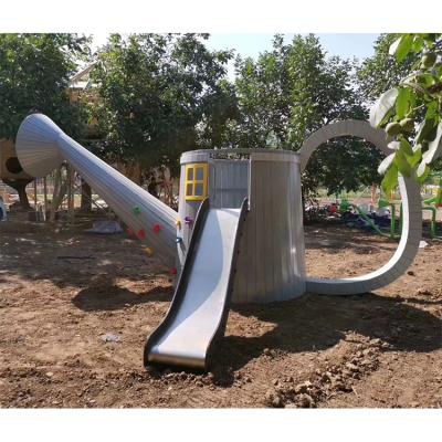 China Cheap Outdoor Mats Wooden Outdoor Playground Slide Garden Wooden Buildings Playground Equipment For Kids for sale