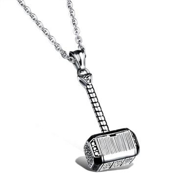 China Fashionable Mens Necklace Stainless Steel Hammer Necklace Quake Necklace Custom Backed for sale