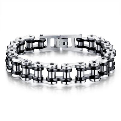 China Cool 2019 Mens FASHIONABLE Biker Motorcycle Chain Link Bracelet Stainless Steel Bike Bracelet Custom Supported for sale