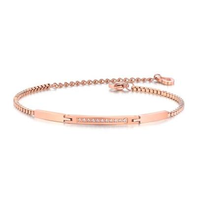 China FASHIONABLE High Quality Woman Rose Gold Bangle Tennis Zircon Bracelets Custom Backed for sale