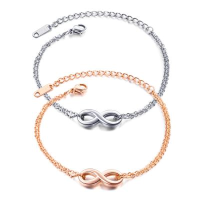 China TRENDY Fashion Stainless Steel Infinity Bracelets Gold Plated Chain Bracelet For Women Custom Supported for sale