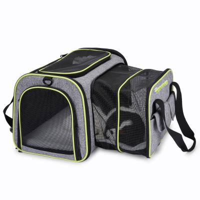 China Portable Warm Soft Outdoor Expandable Pet Suitcase Box Dog Selling Travel Breathable Carrier Tote Bag for sale