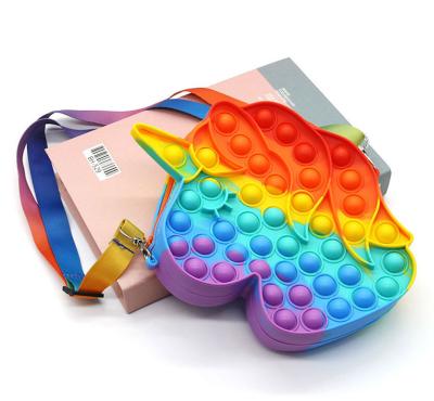 China Fashion Kids Silicone Coin Purse New Arrival Lift Bag Bubble Wallet Shoulder Cross - Body Bag for sale