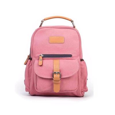 China High Quality Custom Women Canvas Backpack Pink Teenage Girls Waterproof Backpack Bags for sale