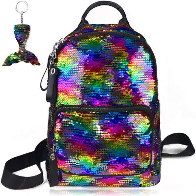 China Shiny fashion women college bagpack custom sequins backpack for girls for sale