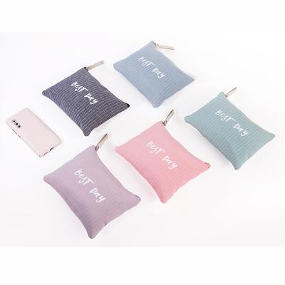 China Fashion OEM Logo Accepted Canvas Cotton Colorful Cotton Powder Confetti Pouch Hot Selling Fashion Makeup Cosmetic Bag for sale