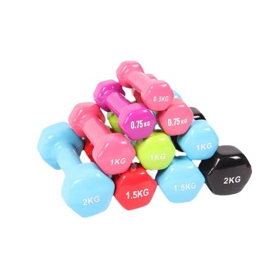 China Universal Neoprene Iron Dumbbells Hand Weight Set Barbell Exercise Fitness Hex mute Bell Free Weight Dumbbell for sale