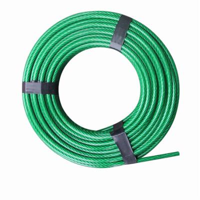 China Plastic Coated Rope .4.8mm Steel Wire 7X7 Rope / Vinly Coated Steel Cable For Clothesline for sale