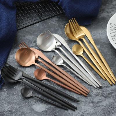 China Disposable Disposable Manufactures Wedding Dinnerware Black Stainless Steel Cutlery Flatware Sets for sale