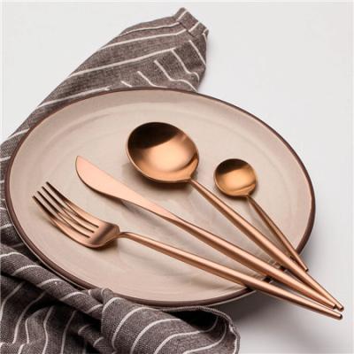 China Viable Viable Portuguese Royal Style Matte Copper Cutlery Edible Flatware Set Wedding Gift Set for sale