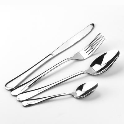 China Stainless Steel Disposable Flatware Restaurant Spoon And Fork Cutlery Disposable Dinnerware Sets for sale