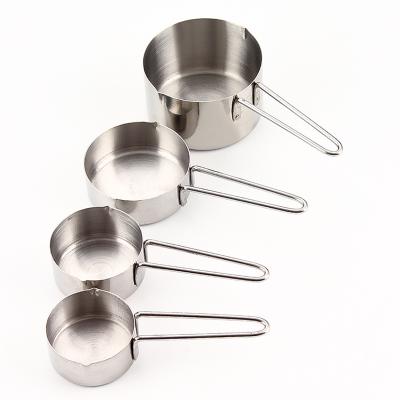 China Sustainable Sustainable 4 Pieces Set Food Grade Stainless Steel Measuring Cups With Customized Logo for sale