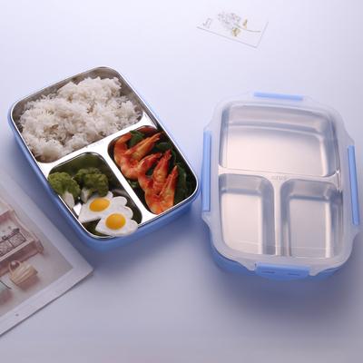 China Japanese Heatable Bento Box 3/4 Compartments 304 Stainless Steel Lunch Box Leakproof For Kids School Picnic for sale