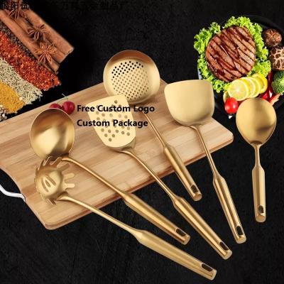 China Stainless Steel Viable Kitchenware Turkish Cookware Set Slotted Pocket Turner Rice Spoon Wholesale for sale