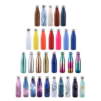 China Sustainable 17oz/500ml Vacuum Insulated Water Bottles Double Walled Stainless Steel Sports Flask for sale