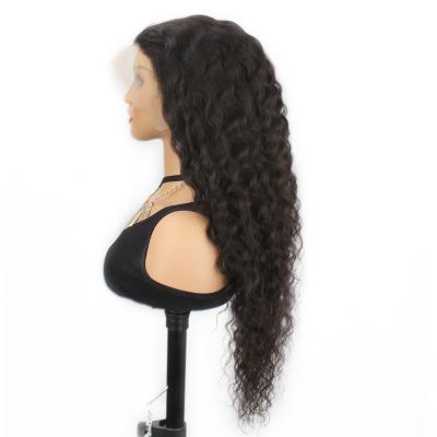 China Water Wave Cuticle Aligned 30 Inch Glueless Real Hair For Women Natural Preplucked Wavy Mongolian Hair Wig 200 Density Lace Front Wigs for sale