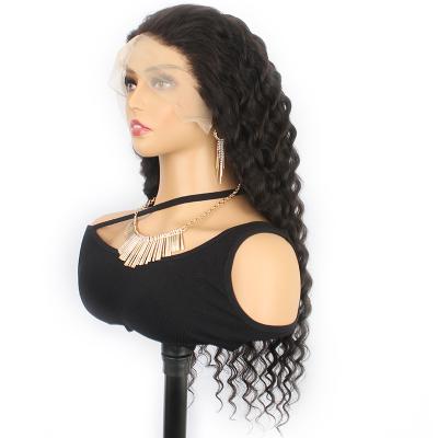 China Cheap Deep Wave 30 Inches Bulk Hd Virgin Natural Transparent Glueless Raw Indian Hair Pre Plucked Deep Wave Lace Frontal Wigs for sale