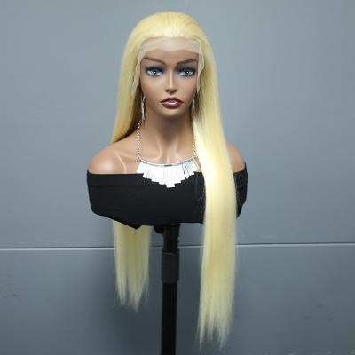 China Guangzhou cheap silky straight wave 30 inch pre plucked 613 full color glueless hd blonde lace frontal wig 100% real human hair 360 raw body wave for sale