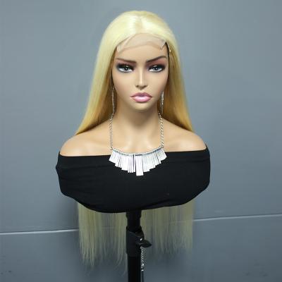 China Silky Straight Wave European Seller Pre Plucked HD 5x5 Lace Raw Virgin Silky Blonde 24 Inch 613 Cuticle Aligned Human Hair 613 Straight Blonde Wig for sale