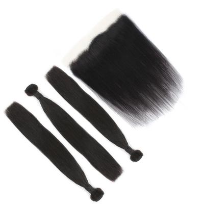 China Silky straight wave 10a wholesale in bulk sale Vietnam pre plucked 13x4 13x6 film hd lace closure raw virgin remy hair bundles and frontal set for sale