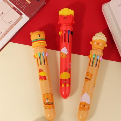 China office & Orange Ball Pen With Bear Fast Food Logo Pens Ballpoint School Pen Custom Promotional Very Cheap Logo 10 Color Textbook for sale