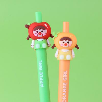 China Cute Gel Pen Wholesale Fruit Girl School &Office Cartoon Pen Kawaii Children's Normal Creative Stationery Press Gifts for sale