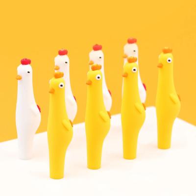 China New Arrival Normal Hot Sale Yellow Cute Pens Shape Peekaboo Chicken Gel Pen For Girl Gifts School Stationery for sale