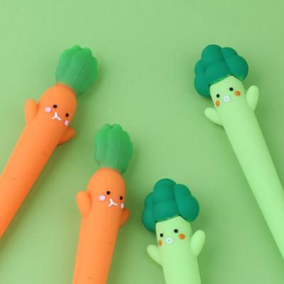 China Normal cute carrot pen silicone childernes pen school office supplies plant neutral stationery for sale