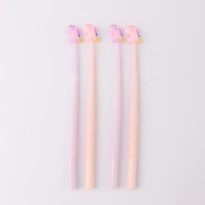 China Cool pen fashion silicone normal cute unicorn rainbow small and cute student writing flip pen for sale